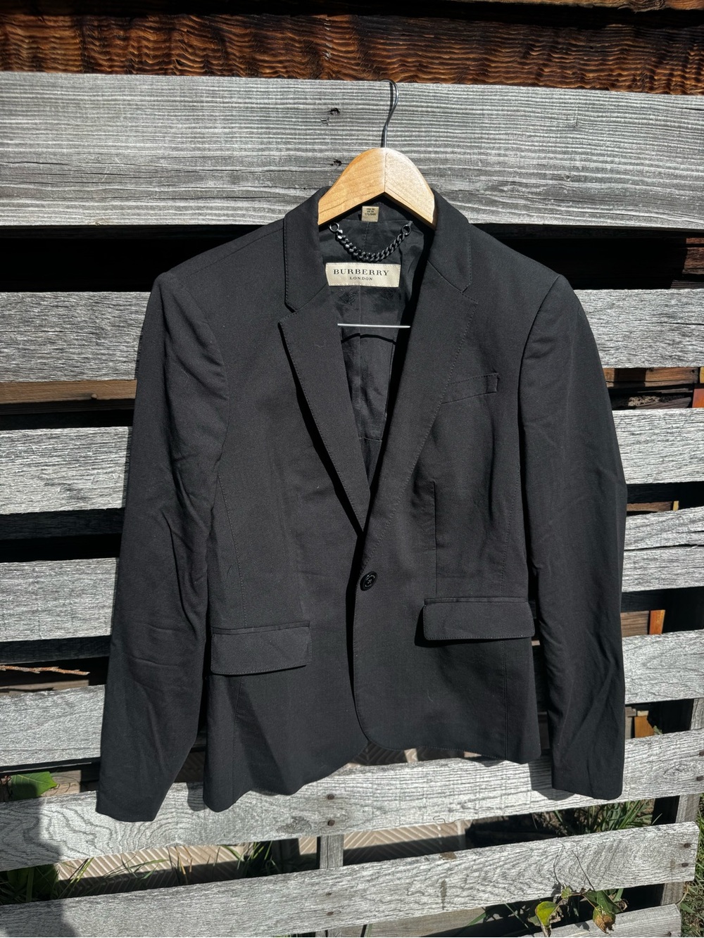 Burberry Black Single-Button Tailored Blazer
